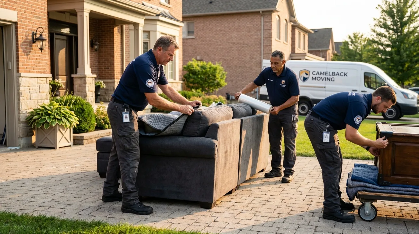 Large estate moving crew wrapping furniture in Fort Branch, IN