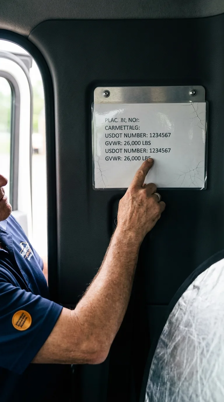 USDOT licensing placard verification in Fort Branch